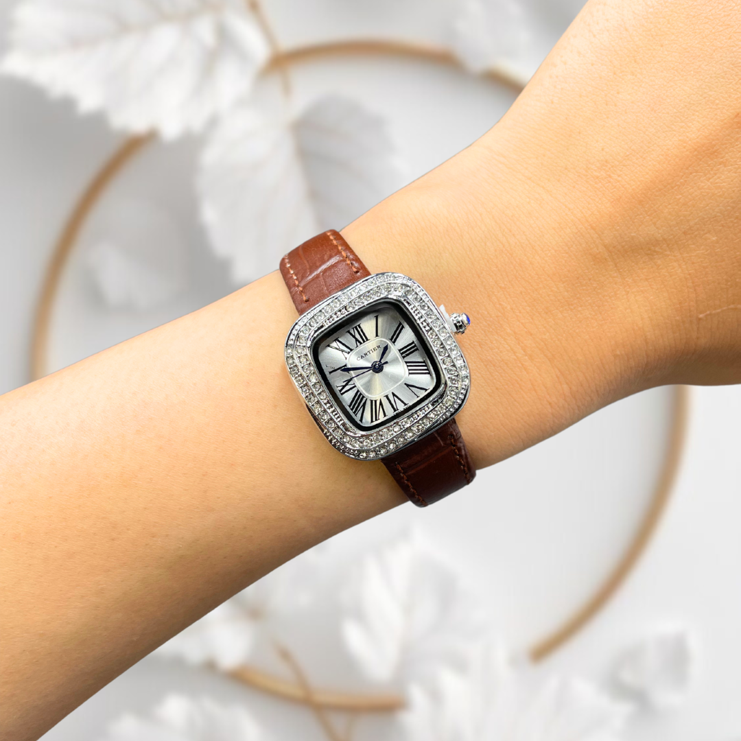 C-artier tank Coussin Brown silver